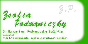 zsofia podmaniczky business card